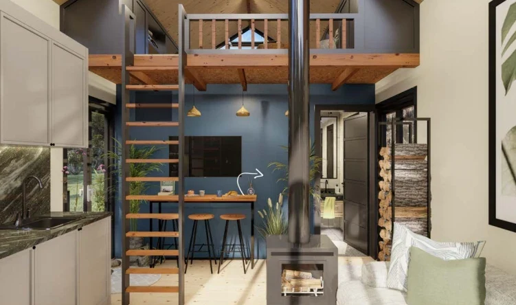164-TRM Modern Eco-Friendly Wooden Kit Home With Bedroom, Bathroom & Kitchen (468 sq ft) - Image 4